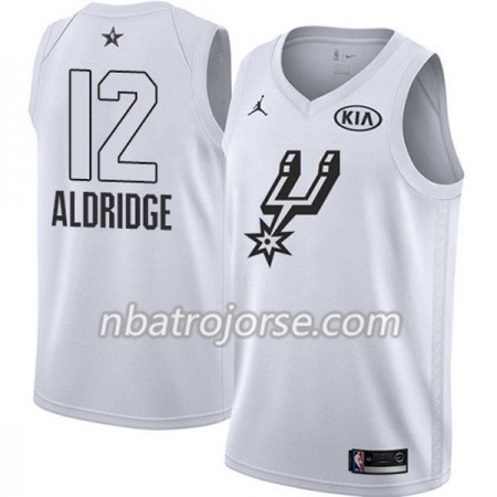 Män San Antonio Spurs Tröja LaMarcus Aldridge 12 2018 All Star Jordan Brand Vit Swingman